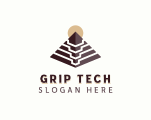 Tech Pyramid Structure logo design