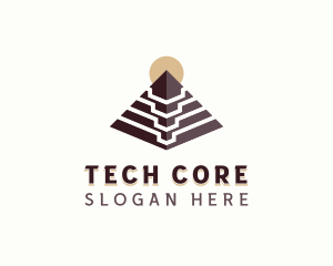 Tech Pyramid Structure logo design