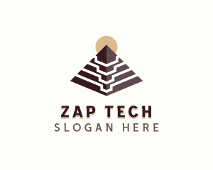 Tech Pyramid Structure logo design