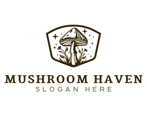 Mushroom Plant Sparkle logo design