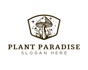 Mushroom Plant Sparkle logo design