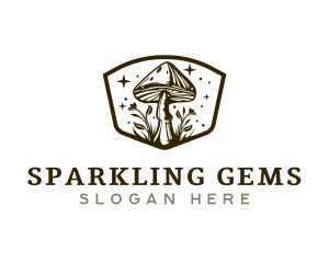 Mushroom Plant Sparkle logo design