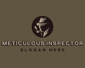 Man Detective Smoking logo design