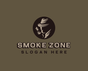 Man Detective Smoking logo design