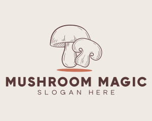 Healthy Food Mushroom logo design