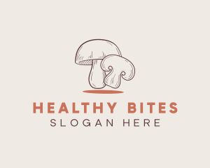 Healthy Food Mushroom logo design