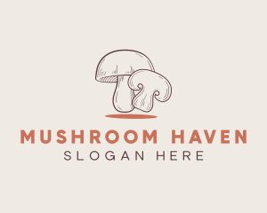 Healthy Food Mushroom logo design