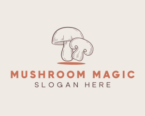 Healthy Food Mushroom logo design