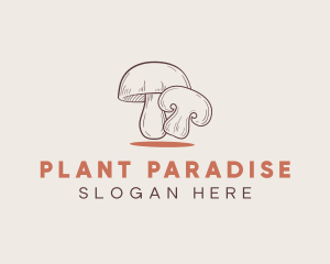 Healthy Food Mushroom logo design