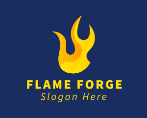 Gas Fuel Flame  logo design