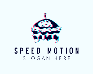 Glitch Burger Snack  logo design