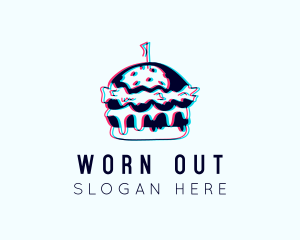 Glitch Burger Snack  logo design