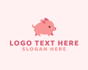 Cute Piglet Pet logo design