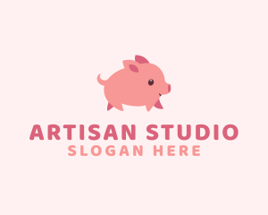 Cute Piglet Pet logo design