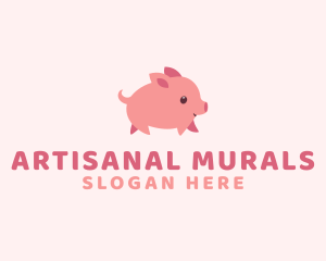 Cute Piglet Pet logo design