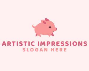 Cute Piglet Pet logo design