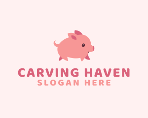 Cute Piglet Pet logo design