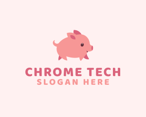 Cute Piglet Pet logo design