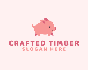 Cute Piglet Pet logo design