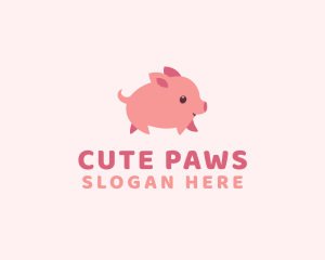 Cute Piglet Pet logo design