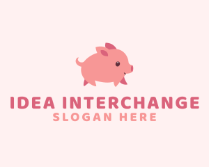 Cute Piglet Pet logo design