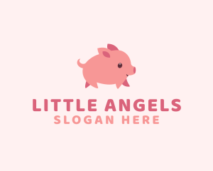 Cute Piglet Pet logo design