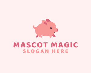 Cute Piglet Pet logo design