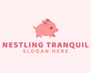 Cute Piglet Pet logo design