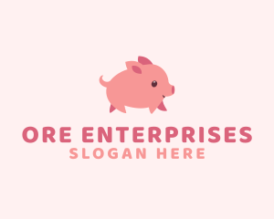 Cute Piglet Pet logo design