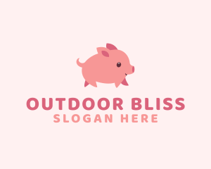 Cute Piglet Pet logo design