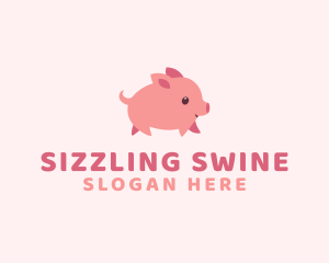 Cute Piglet Pet logo design