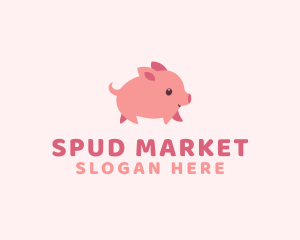 Cute Piglet Pet logo design