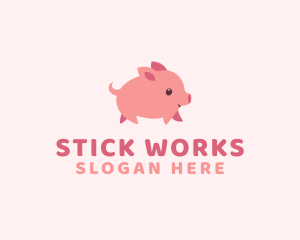 Cute Piglet Pet logo design