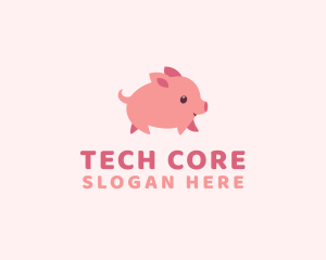 Cute Piglet Pet logo design