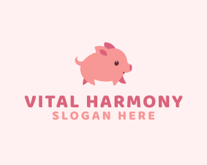 Cute Piglet Pet logo design