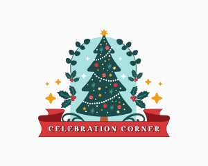 Festive Christmas Holiday logo design