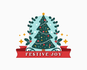 Festive Christmas Holiday logo design