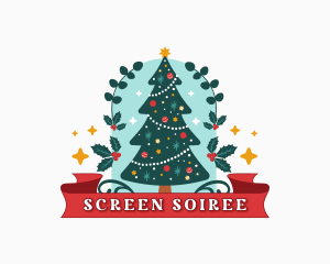 Festive Christmas Holiday logo design