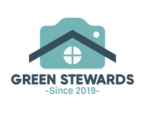 Green Camera House logo design