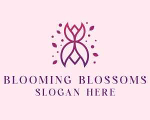 Butterfly Flower Leaf logo design