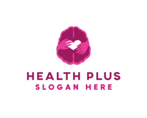 Mental Health Brain Heart logo design