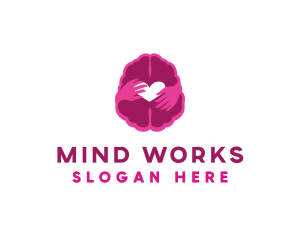 Mental Health Brain Heart logo design