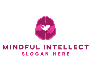 Mental Health Brain Heart logo design