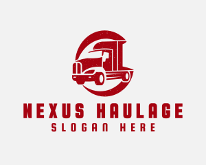 Red Haulage Truck logo design