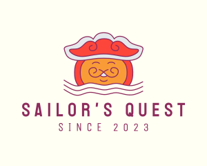 Mustache Sailor Cloud Hat logo design