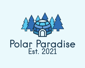 Blue Winter Igloo  logo design