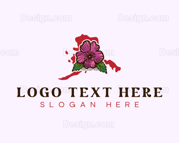 Alaska Prickly Rose Floral Logo