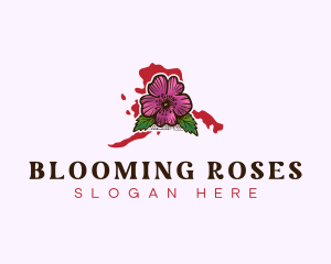 Alaska Prickly Rose Floral logo design