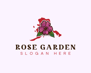 Alaska Prickly Rose Floral logo design