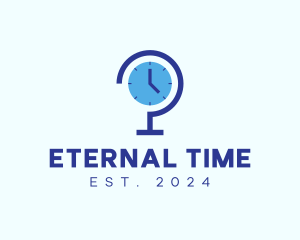 Blue Global Time  logo design